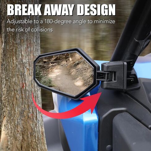 AUPOWER Side Mirrors for 2021-2026 Can-Am Commander,2018-2026 Can-Am Maverick Trail Sport 1000R MAX Accessories, Adjustable Folding Break Away Rear View Mirror, Replace OEM#715003639 in Kuwait