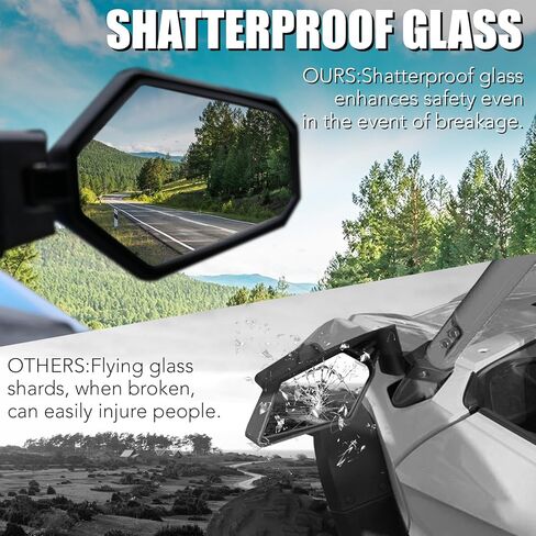 AUPOWER Side Mirrors for 2021-2026 Can-Am Commander,2018-2026 Can-Am Maverick Trail Sport 1000R MAX Accessories, Adjustable Folding Break Away Rear View Mirror, Replace OEM#715003639 in Kuwait