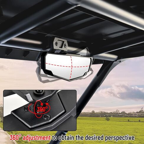Center & Side Rearview Mirrors Kit for Polaris RZR XP 1000 24-25, Adjustable Folding Side Mirrors Convex Center Rearview Mirror for Polaris RZR XP 1000/XP 4 1000 2024-2025 Accessories (3PCS) in Kuwait