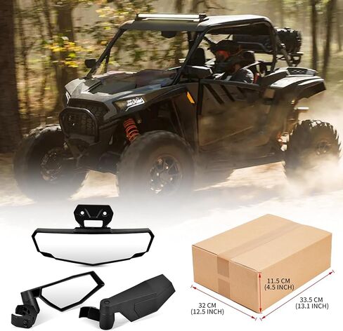 Center & Side Rearview Mirrors Kit for Polaris RZR XP 1000 24-25, Adjustable Folding Side Mirrors Convex Center Rearview Mirror for Polaris RZR XP 1000/XP 4 1000 2024-2025 Accessories (3PCS) in Kuwait