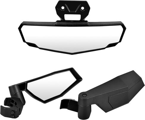 Center & Side Rearview Mirrors Kit for Polaris RZR XP 1000 24-25, Adjustable Folding Side Mirrors Convex Center Rearview Mirror for Polaris RZR XP 1000/XP 4 1000 2024-2025 Accessories (3PCS) in Kuwait