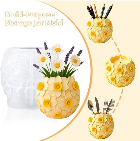Resin Mold Silicone Jars, Unique Candle Vessel Silicone Mold for Epoxy Jars DIY Jewelry Candy Container Craft Decor in Saudi Arabia