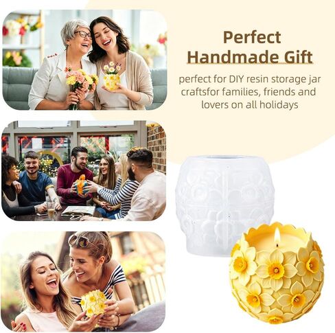 Resin Mold Silicone Jars, Unique Candle Vessel Silicone Mold for Epoxy Jars DIY Jewelry Candy Container Craft Decor in Saudi Arabia