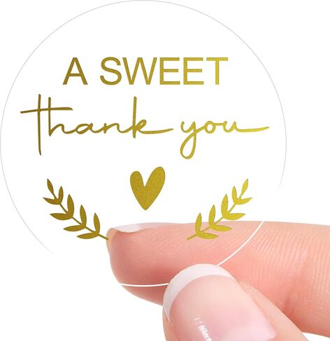 100x A Sweet Thank You Stickers, Thank You Stickers, Party Favor Stickers, Gold Foil Stickers, Sweet Thank You Stickers for Wedding, Baby Shower, Birthday, Anniversary, Wrapping Stickers in Saudi Arabia