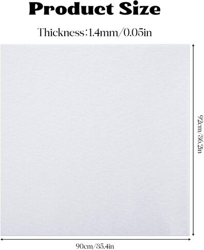 White Felt Sheets 1.4mm Thick/ 36" x 36" Soft Felt Fabric Sheet by The Yard Large Craft Felts Roll for DIY Sewing Patchwork in Kuwait