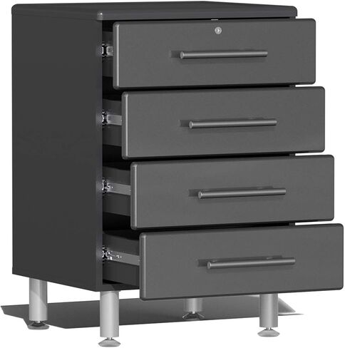 Ulti-MATE UG22051G 5-Piece Garage Cabinet Kit with Channeled Worktop in Graphite Grey Metallic in Saudi Arabia