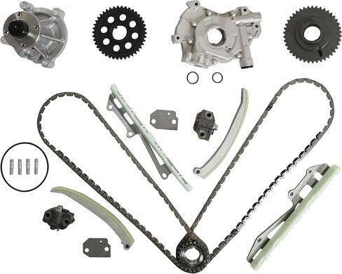 9-0387SA 4.6L Timing Chain Kit W/Guide Tensioner & Oil Pumpw & Water Pump Fit For Ford F-150 F-250 E-150 Econoline Club Wagon Expedition 4.6L 1997-2001 F5A2-6600B AW4122 in Saudi Arabia