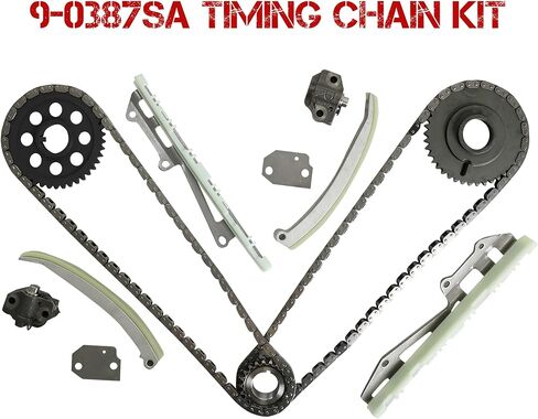 9-0387SA 4.6L Timing Chain Kit W/Guide Tensioner & Oil Pumpw & Water Pump Fit For Ford F-150 F-250 E-150 Econoline Club Wagon Expedition 4.6L 1997-2001 F5A2-6600B AW4122 in Saudi Arabia