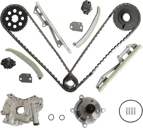 9-0387SA 4.6L Timing Chain Kit W/Guide Tensioner & Oil Pumpw & Water Pump Fit For Ford F-150 F-250 E-150 Econoline Club Wagon Expedition 4.6L 1997-2001 F5A2-6600B AW4122 in Saudi Arabia