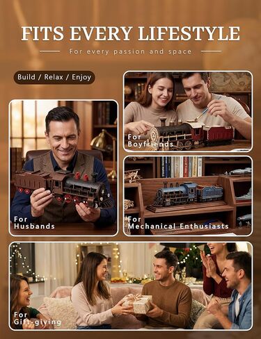 BOOZUU 3D Wooden Steam Train Puzzle for Adults, Build and Paint Wooden Train Model Kit, 282 Pcs DIY Train Craft for Teen Age 14+ in Saudi Arabia
