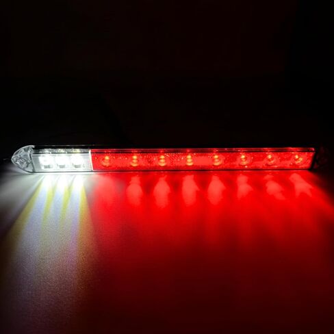 2PC 13.5" LED Identification Light Bar Dual Function - Stop Tail Turn & Back-Up Light, 8 Red/6 White LEDs Super Bright, Weatherproof IP67, DOT FMVSS Compliant, Trailers RVs Campers 12V- Colored Lens in Saudi Arabia