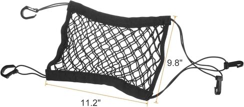 HARFINGTON 2pcs Motorcycle Cargo Nets 11.2" x 9.8" High Elastic Double Layer Bungee Net Luggage Strap Rack Expansion Organizer Car Seat Mesh Storage Pocket with 8pcs Hooks for Motorcycle Bike in Kuwait