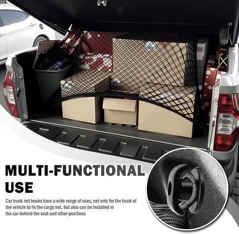4PCS Car Cargo Net Hooks,Upgraded Self-Tapping Hook of Cargo Net for SUV Compatible with Ford Chevrolet Honda Jeep Toyota,Multi-Purpose Car Trunk Nets Hooks Cars Accessories in Saudi Arabia