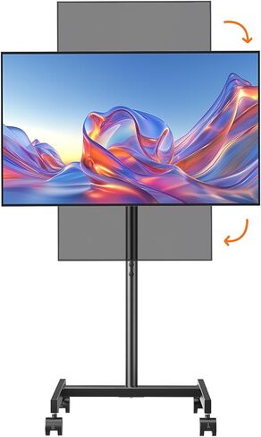 Afaloona Rolling TV Stand for 13-55 Inch TVs up to 44 lbs, Mobile TV Stand on Wheels with Tilt, Portrait to Landscape, Portable TV Cart with Wheels for Bedroom, Office, Outdoor, Max VESA 200×200mm in Saudi Arabia