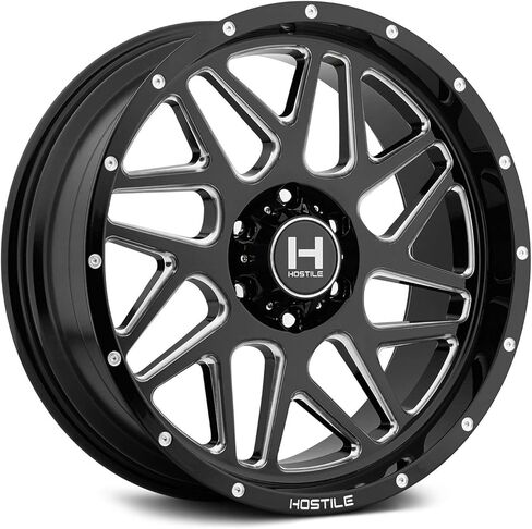 22" Inch Hostile H108 22x12 6x135-44mm Black/Milled Wheel Rim in Saudi Arabia