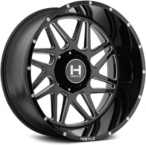 22" Inch Hostile H108 22x12 6x135-44mm Black/Milled Wheel Rim in Saudi Arabia