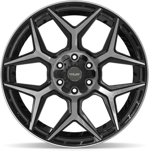 4PLAY Wheels 4P06 22 Inch Rim Fits 6x135 & 6x139.7 22x9 Gloss Black Brushed with Tinted Clear (1) in Saudi Arabia