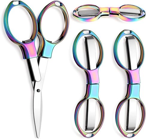 Foldable Scissors for Nurses, 4PCS Portable Foldable Scissors for Travel, Stainless Steel Pocket Folding Scissor for Crafting, Sewing, Outdoor Traveling, Home in Saudi Arabia