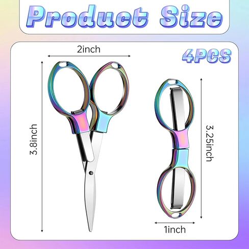 Foldable Scissors for Nurses, 4PCS Portable Foldable Scissors for Travel, Stainless Steel Pocket Folding Scissor for Crafting, Sewing, Outdoor Traveling, Home in Saudi Arabia