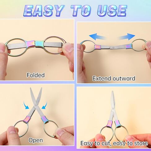 Foldable Scissors for Nurses, 4PCS Portable Foldable Scissors for Travel, Stainless Steel Pocket Folding Scissor for Crafting, Sewing, Outdoor Traveling, Home in Saudi Arabia