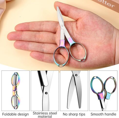 Foldable Scissors for Nurses, 4PCS Portable Foldable Scissors for Travel, Stainless Steel Pocket Folding Scissor for Crafting, Sewing, Outdoor Traveling, Home in Saudi Arabia