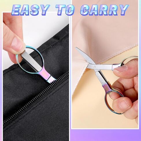 Foldable Scissors for Nurses, 4PCS Portable Foldable Scissors for Travel, Stainless Steel Pocket Folding Scissor for Crafting, Sewing, Outdoor Traveling, Home in Saudi Arabia