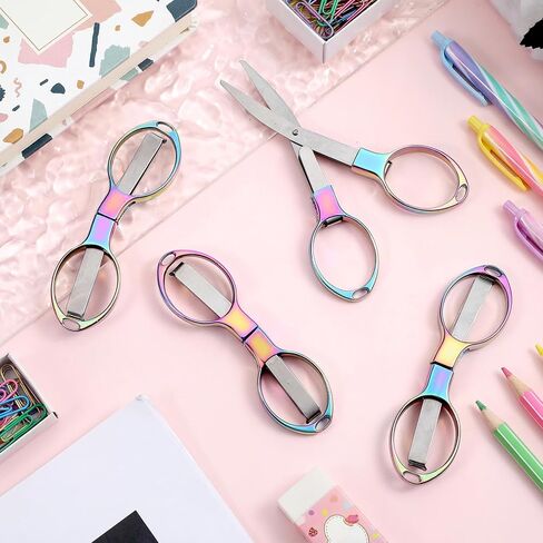 Foldable Scissors for Nurses, 4PCS Portable Foldable Scissors for Travel, Stainless Steel Pocket Folding Scissor for Crafting, Sewing, Outdoor Traveling, Home in Saudi Arabia