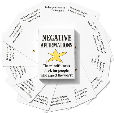 Niche Nation Funny Cynical Affirmation Cards - Sarcastic Gifts - Disappointing Affirmations Cards - Quirky Dark Humor Gifts - Gag Gifts Funny Adult - Be Your Worst Self - 50 Cards in Saudi Arabia