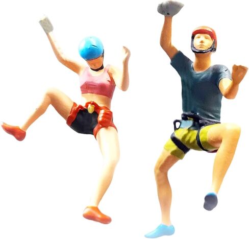 1/64 Rock Climbing Figures People Model Desktop Ornament Dioramas Hand Painted Layout Miniature Ornaments Supplies, 2 Pieces in Kuwait