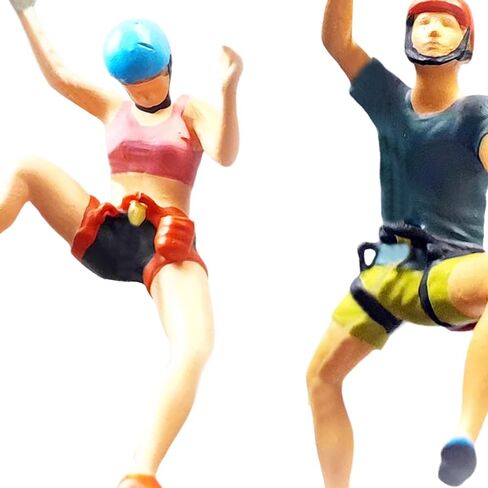 1/64 Rock Climbing Figures People Model Desktop Ornament Dioramas Hand Painted Layout Miniature Ornaments Supplies, 2 Pieces in Kuwait