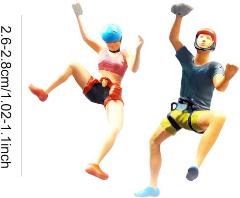 1/64 Rock Climbing Figures People Model Desktop Ornament Dioramas Hand Painted Layout Miniature Ornaments Supplies, 2 Pieces in Kuwait