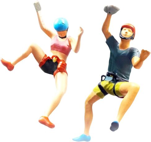 1/64 Rock Climbing Figures People Model Desktop Ornament Dioramas Hand Painted Layout Miniature Ornaments Supplies, 2 Pieces in Kuwait