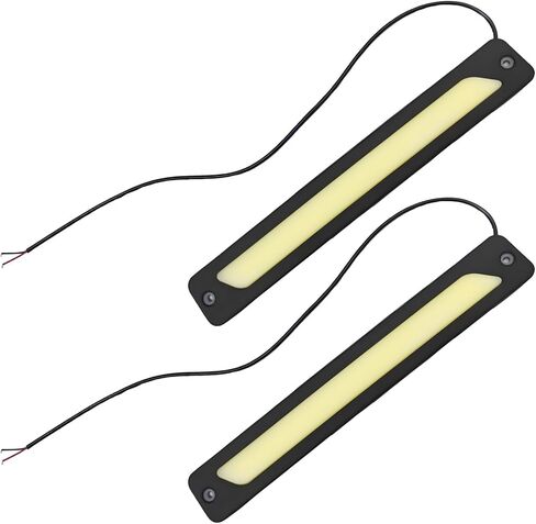 قطعتان من شريط إضاءة LED للسيارة، مصباح LED فائق السطوع 12 فولت للجري أثناء النهار مع شريط لاصق، شريط مصابيح قيادة مقاوم للماء وإكسسوارات خارجية مرنة لمعظم المركبات in Kuwait