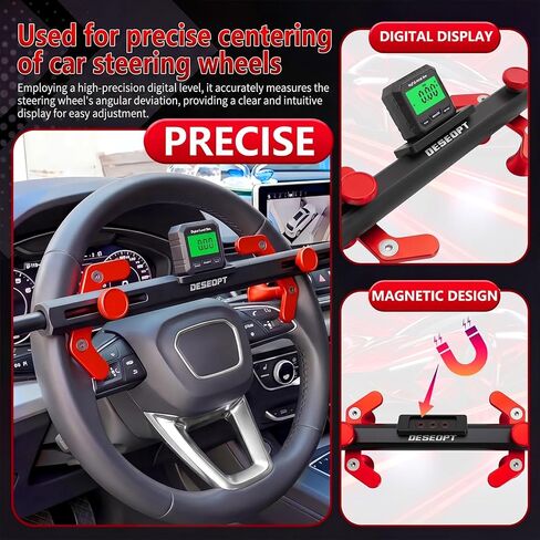 Steering Wheel Level Alignment Tool - Steering Wheel Level Bar Tool - Aluminum Alloy 190mm-370mm, Universal Use for Passenger Cars, Vans & Trucks in Saudi Arabia