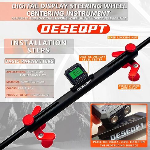 Steering Wheel Level Alignment Tool - Steering Wheel Level Bar Tool - Aluminum Alloy 190mm-370mm, Universal Use for Passenger Cars, Vans & Trucks in Saudi Arabia