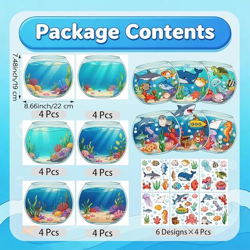 48 Sheets Ocean Stickers, Under The Sea Party Favors, Summer Crafts Sea Animal Stickers for DIY Party Games in Saudi Arabia