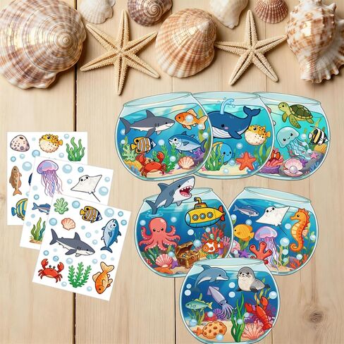 48 Sheets Ocean Stickers, Under The Sea Party Favors, Summer Crafts Sea Animal Stickers for DIY Party Games in Saudi Arabia