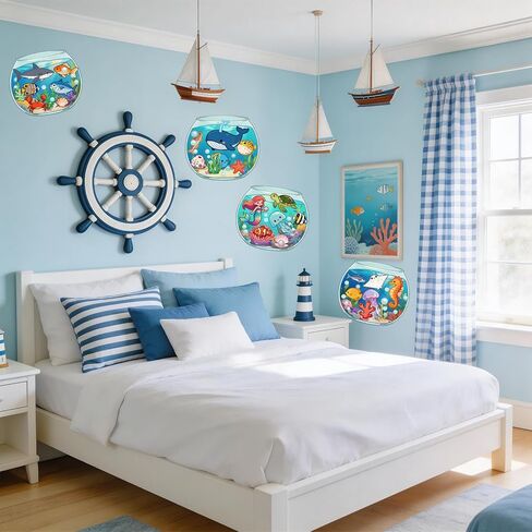 48 Sheets Ocean Stickers, Under The Sea Party Favors, Summer Crafts Sea Animal Stickers for DIY Party Games in Saudi Arabia