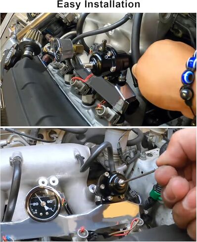منظم ضغط الوقود قابل للتعديل 25-300BK مناسب لسيارة Honda Accord 1986-1993 Civic 1992-2000 del 1992-1997 Prelude 1988-1996، منظم ضغط الوقود عالي الحجم يحل محل 25 300BK. 25300BK، أسود in Kuwait
