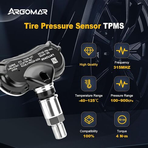 315MHz Tire Pressure Monitoring System (TPMS) Sensor for 08-13 Honda Civic,11-15 CR-Z,09-11 Element,09-14 Fit,10-14 Insight,11-17 Odyssey,Replace 42753SNAA83,42753TR0A81,4PCS in Kuwait