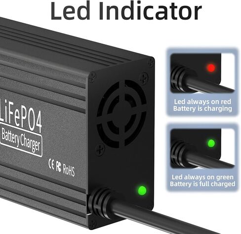 12V 20A Lithium Battery Charger, AC-DC Fast and Smart Charger, 14.6V LiFePO4 Battery Charger with Anderson Connector Led Indicator for Lithium LiFePO4 Deep Cycle Batteries of Home, Boat, RV in Saudi Arabia