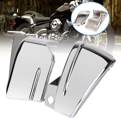 Chrome Battery Side Cover Compatible with Yamaha V-Star XVS400 XVS650 DragStar DS400 DS650 Custom All Year in Kuwait