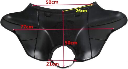 XMT-MOTO Front Outer + Inner Batwing Upper Fairing Cowl Fit for 1996-2013 Harley Davidson Touring Electra Glide Street Glide and Trike models Gloss Black in Kuwait