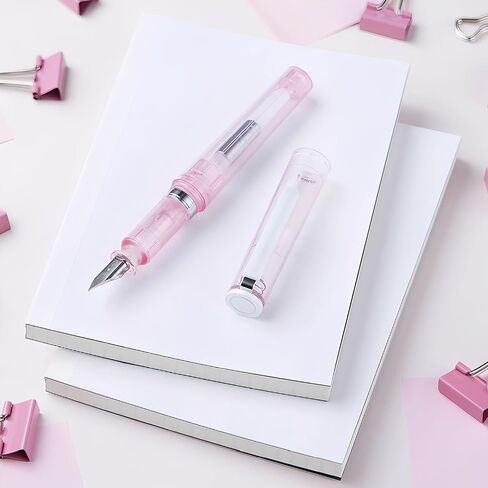 Sailor TUZU ADJUST Fountain Pen, Fine Nib (F), Rotating Nib Feature and Natural Fit Grip, Includes 2 Ink Cartridges (Black) and Converter, Limited Edition Glassy Crystal Cherry, 12-0561-202 in Kuwait