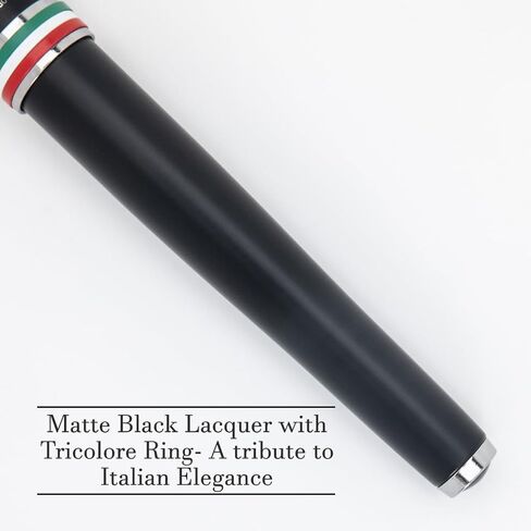 Monteverde USA Aldo Domani Italia Fountain Pen Matte Black – Medium Nib – Free Ink Bottle, Converter & Cartridges – JoWo German Nib – Gift-Boxed Executive Pen in Kuwait