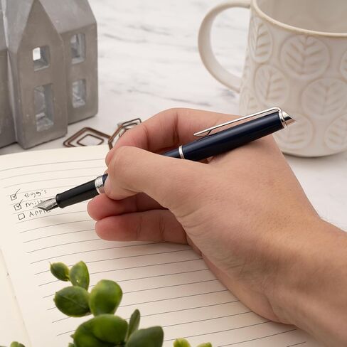 Waterman Hemisphere Engraved Fountain Pen, Blue Lacquer with Chrome Trim, Stainless Steel Medium Nib, Personalized Gift, Case Included, Graduation, Retirement, Career Advancement, Gift Box in Saudi Arabia