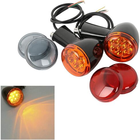 TCT-MOTORPARTS أضواء إشارات الانعطاف الخلفية دعامة من الكروم مناسبة لـ Harley Sportster XL 883 1200 Roadster XL883R 1992-2018 Custom XL883C Low Police XL883LP Super Low XL1200T 2017 1994 in Kuwait