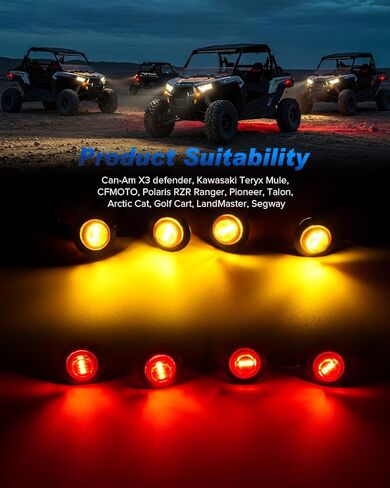 UTV Turn Signal Kit, Pre-Wired, Plug and Play Universal ATV Blinker Kits with Hazard Light, Rocker Switch, 110D Horn, Universal Street Legal Kit Compatible with Polaris, Can-Am, Kawasaki, CFMOTO in Saudi Arabia