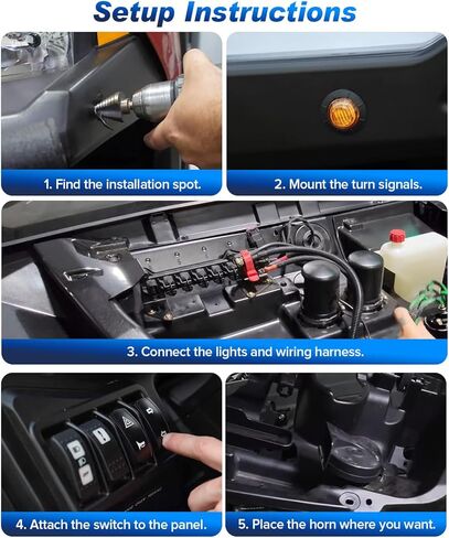 UTV Turn Signal Kit, Pre-Wired, Plug and Play Universal ATV Blinker Kits with Hazard Light, Rocker Switch, 110D Horn, Universal Street Legal Kit Compatible with Polaris, Can-Am, Kawasaki, CFMOTO in Saudi Arabia