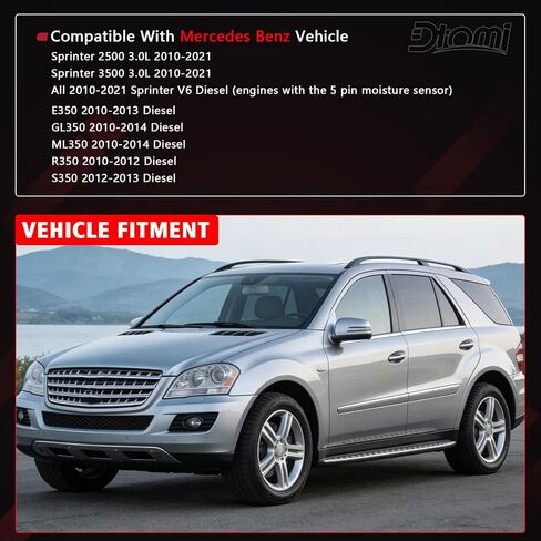 فلتر الوقود WK 820/15 متوافق مع سيارة Mercedes-Benz 2010-2021 Sprinter 2500 3500,2010-2014 GL350 ML350، E350 R350 S350 بدون خيار تسخين الوقود المتكامل استبدال # WK 820/6، WK 820/7 (5pin) in Kuwait